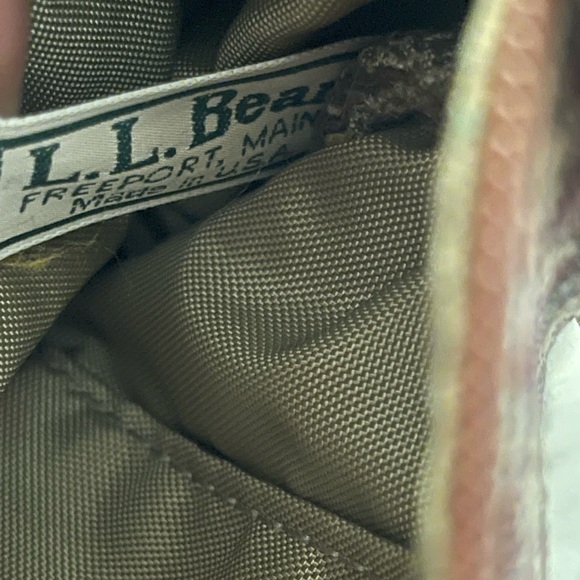 L.L. Bean Tapestry Crossbody Shoulder Purse Vintage Leather Bag Zipper USA Made - Picture 6 of 6